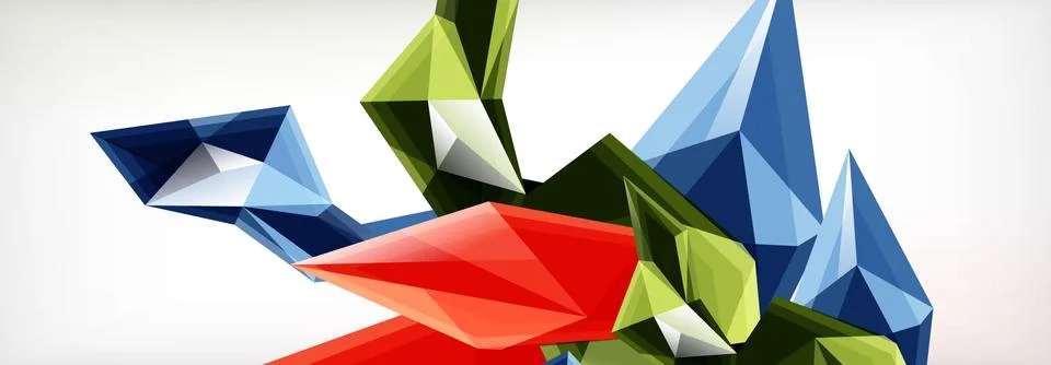 Vector 3d triangles and pyramids abstract background for business or technology Stockillustratie