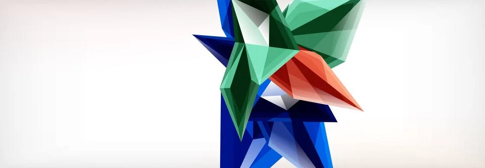 Vector 3d triangles and pyramids abstract background for business or technology Stock Illustration