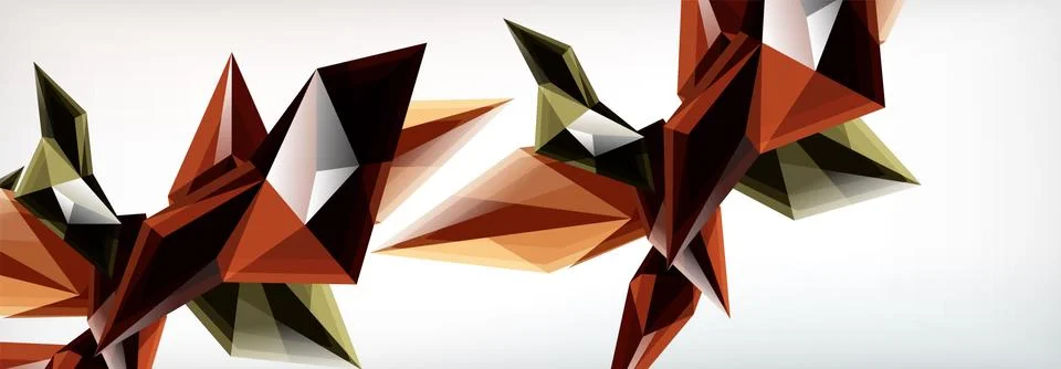 Vector 3d triangles and pyramids abstract background for business or technology Stock Illustration