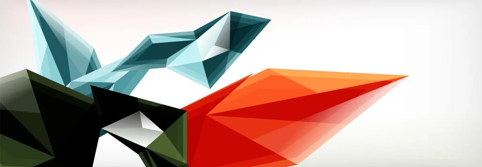Vector 3d triangles and pyramids abstract background for business or technology Stockillustratie