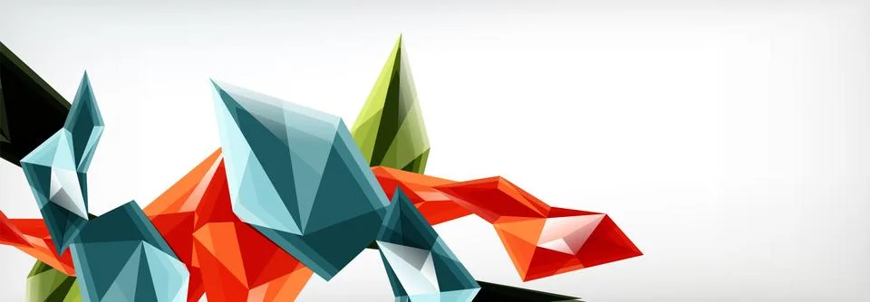 Vector 3d triangles and pyramids abstract background for business or technology Ilustração Stock