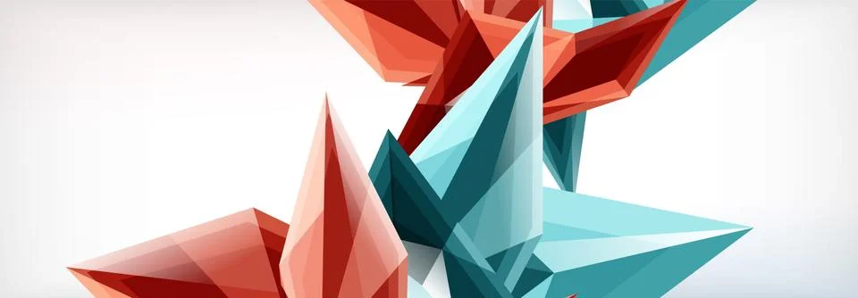 Vector 3d triangles and pyramids abstract background for business or technology Stock Illustration