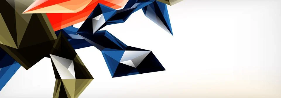 Vector 3d triangles and pyramids abstract background for business or technology Stock Illustration