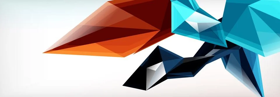 Vector 3d triangles and pyramids abstract background for business or technology Illustrazione stock