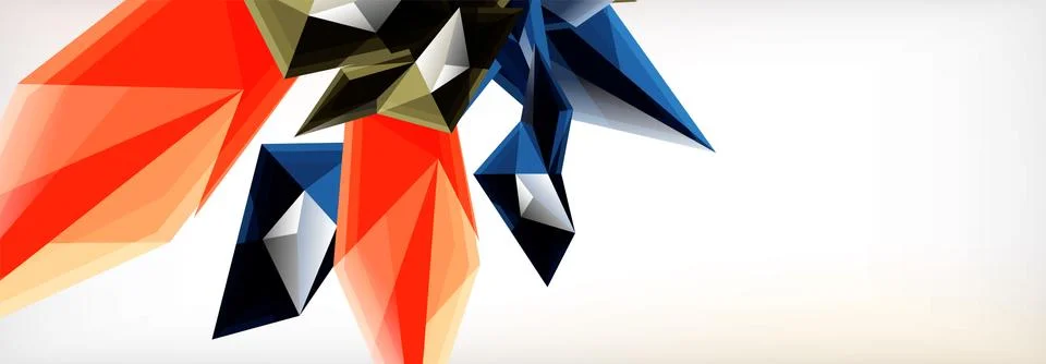 Vector 3d triangles and pyramids abstract background for business or technology Stock Illustration