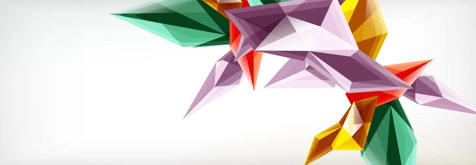 Vector 3d triangles and pyramids abstract background for business or technology 스톡 일러스트