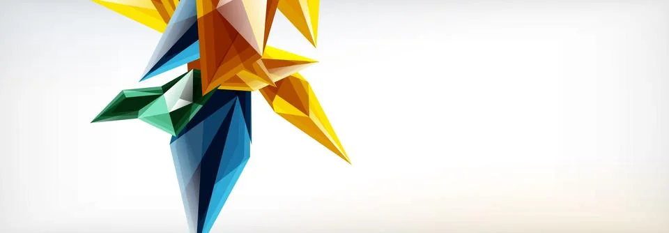 Vector 3d triangles and pyramids abstract background for business or technology Illustrazione stock