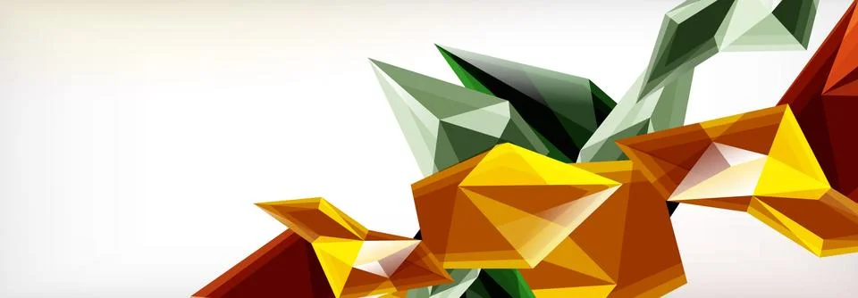 Vector 3d triangles and pyramids abstract background for business or technology Ilustração Stock