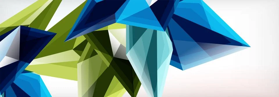 Vector 3d triangles and pyramids abstract background for business or technology Stock Illustration