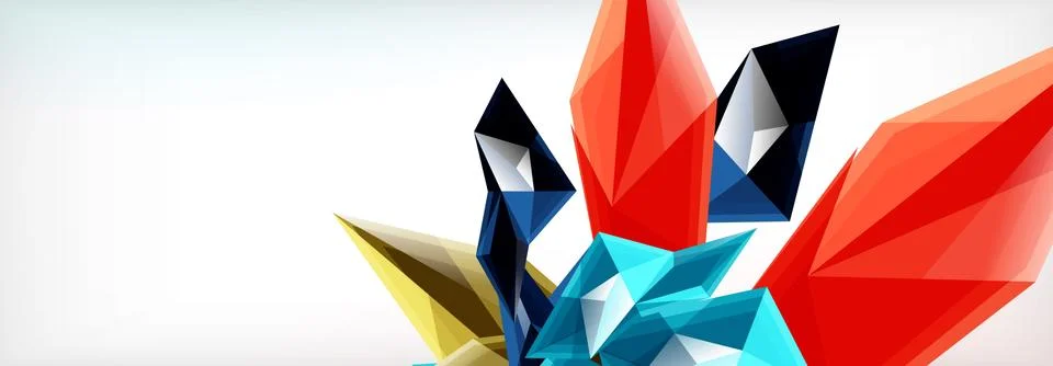 Vector 3d triangles and pyramids abstract background for business or technology Stock Illustration