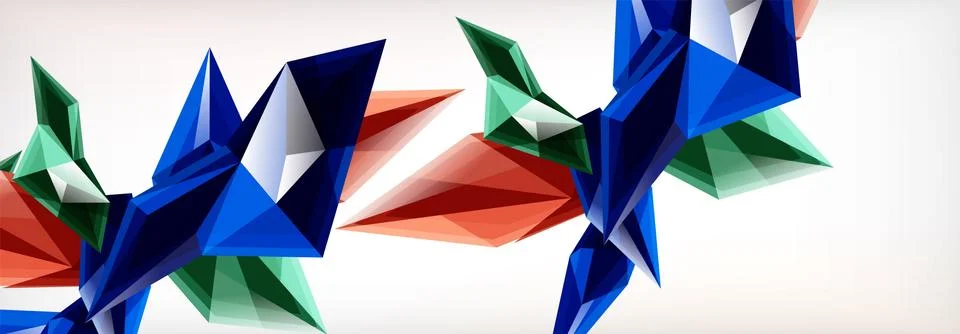 Vector 3d triangles and pyramids abstract background for business or technology Stock Illustration