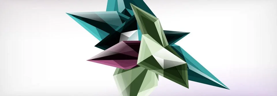Vector 3d triangles and pyramids abstract background for business or technology Stock Illustration