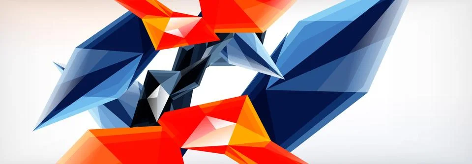 Vector 3d triangles and pyramids abstract background for business or technology Stock Illustration
