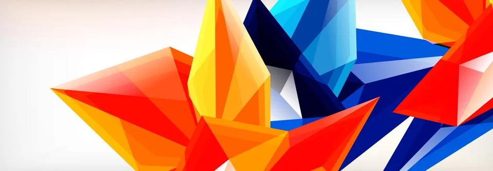 Vector 3d triangles and pyramids abstract background for business or technology Stockillustratie