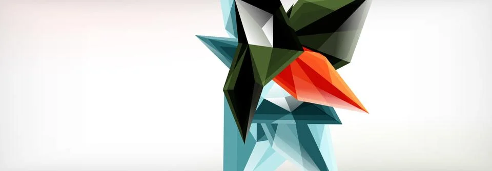 Vector 3d triangles and pyramids abstract background for business or technology Stock Illustration