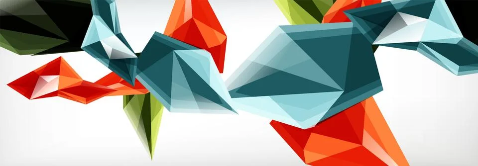 Vector 3d triangles and pyramids abstract background for business or technology Stock Illustration