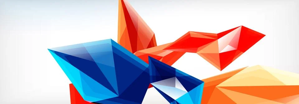 Vector 3d triangles and pyramids abstract background for business or technology Illustrazione stock