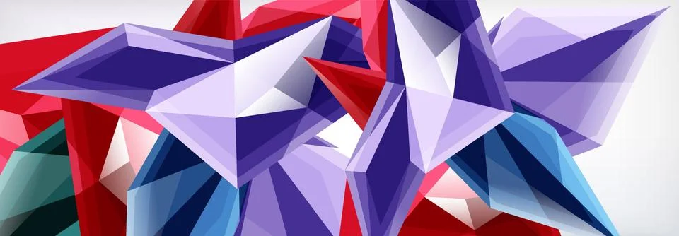 Vector 3d triangles and pyramids abstract background for business or technology Stock Illustration