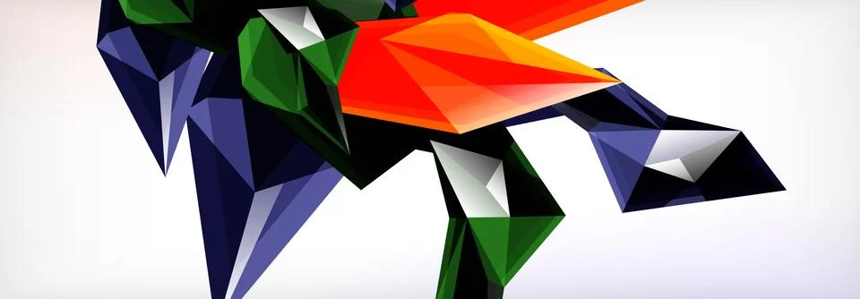 Vector 3d triangles and pyramids abstract background for business or technology Stock Illustration