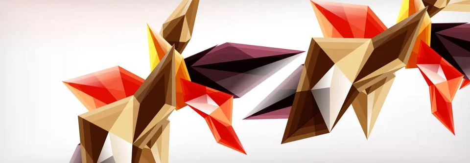 Vector 3d triangles and pyramids abstract background for business or technology Stock Illustration