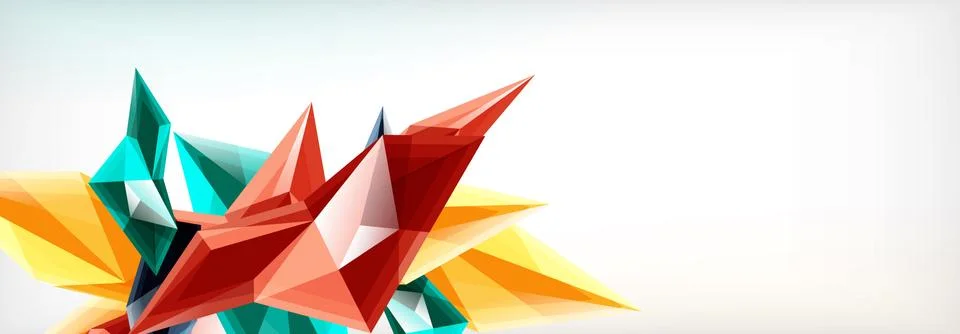 Vector 3d triangles and pyramids abstract background for business or technology Ilustração Stock
