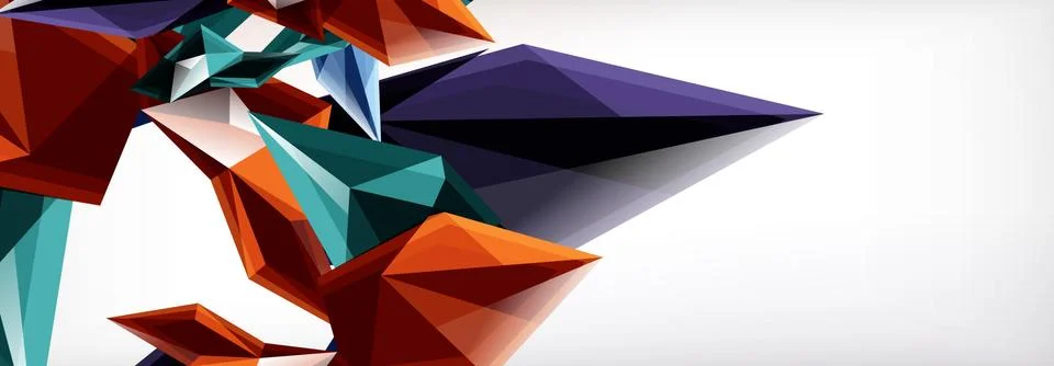 Vector 3d triangles and pyramids abstract background for business or technology Stock Illustration