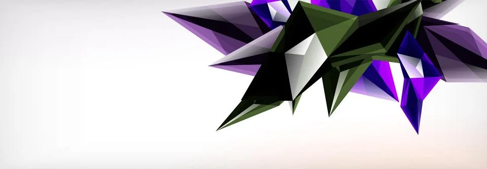 Vector 3d triangles and pyramids abstract background for business or technology Stock Illustration