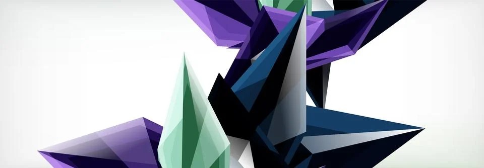 Vector 3d triangles and pyramids abstract background for business or technology Stock Illustration