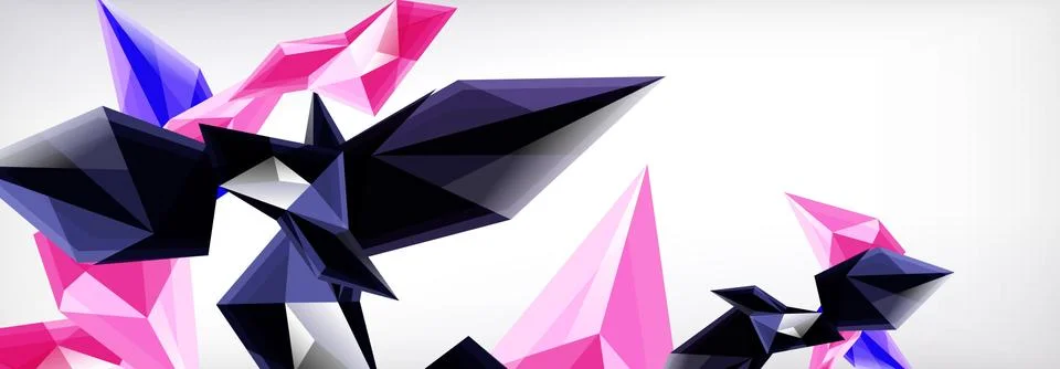 Vector 3d triangles and pyramids abstract background for business or technology Stock Illustration