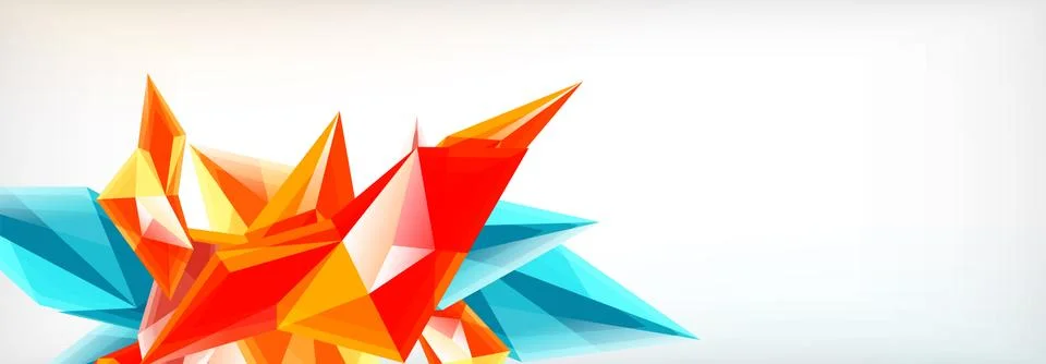 Vector 3d triangles and pyramids abstract background for business or technology Stock Illustration