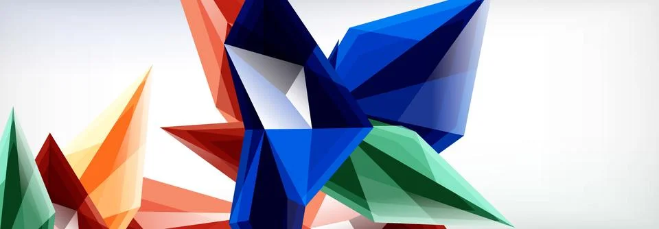 Vector 3d triangles and pyramids abstract background for business or technology Stock Illustration