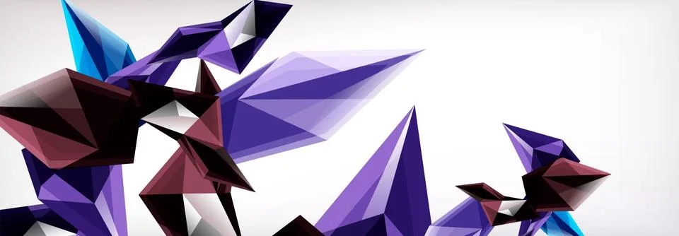 Vector 3d triangles and pyramids abstract background for business or technology Stock Illustration