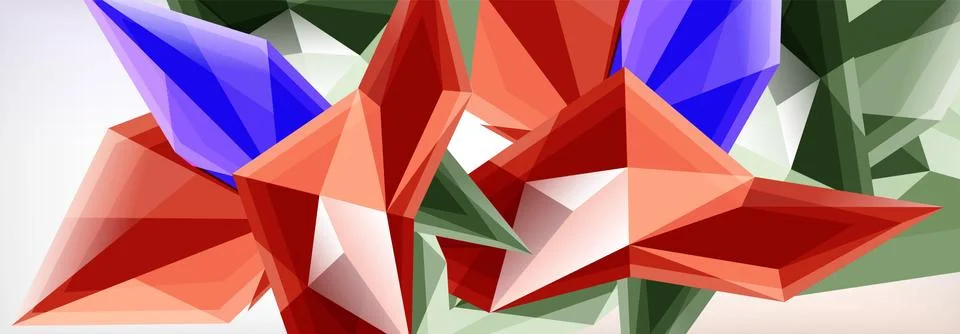 Vector 3d triangles and pyramids abstract background for business or technology Illustrazione stock