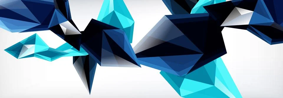 Vector 3d triangles and pyramids abstract background for business or technology Stock Illustration