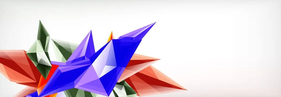 Vector 3d triangles and pyramids abstract background for business or technology Illustrazione stock