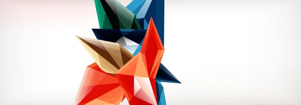 Vector 3d triangles and pyramids abstract background for business or technology Illustrazione stock