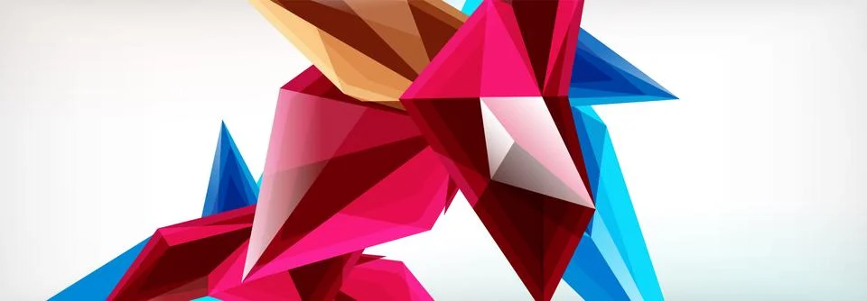 Vector 3d triangles and pyramids abstract background for business or technology Illustrazione stock