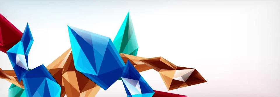 Vector 3d triangles and pyramids abstract background for business or technology Stock Illustration