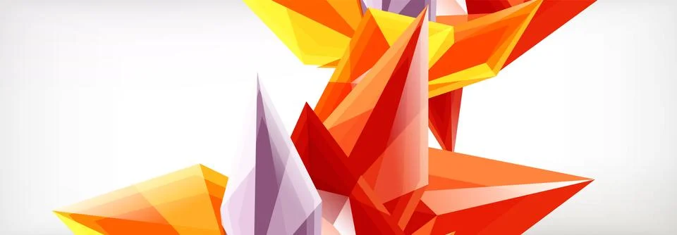 Vector 3d triangles and pyramids abstract background for business or technology Stock Illustration