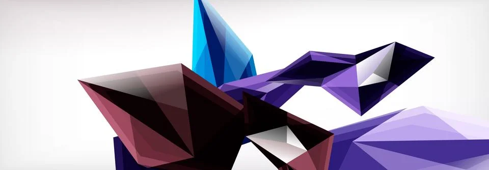 Vector 3d triangles and pyramids abstract background for business or technology Illustrazione stock