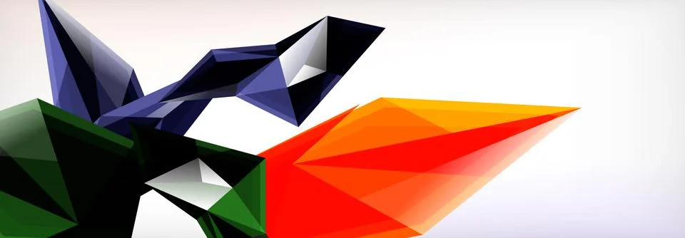 Vector 3d triangles and pyramids abstract background for business or technology Stock Illustration