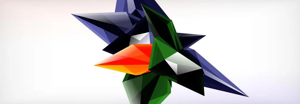 Vector 3d triangles and pyramids abstract background for business or technology Illustrazione stock