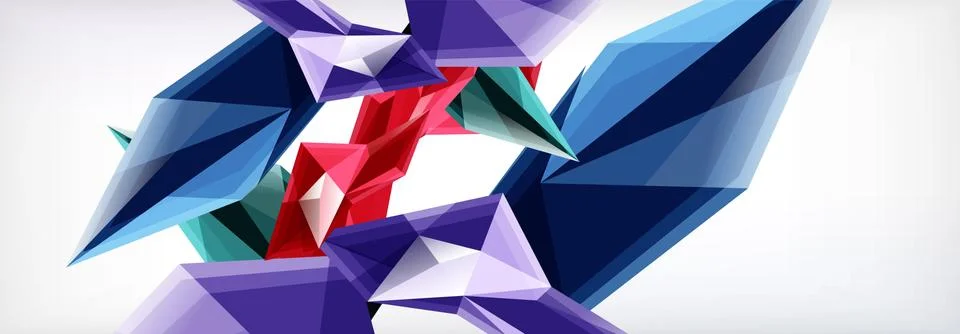 Vector 3d triangles and pyramids abstract background for business or technology Illustrazione stock