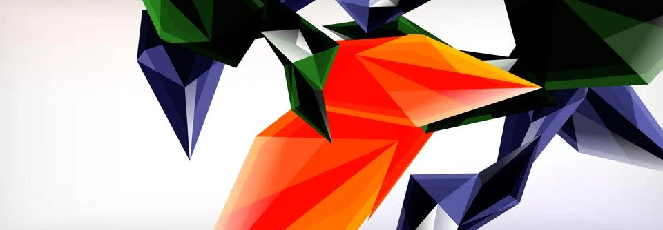 Vector 3d triangles and pyramids abstract background for business or technology Stock Illustration