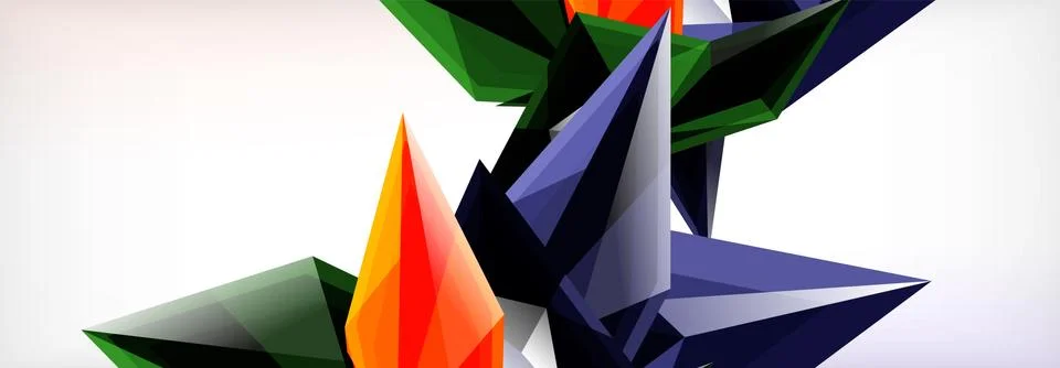 Vector 3d triangles and pyramids abstract background for business or technology Stock Illustration