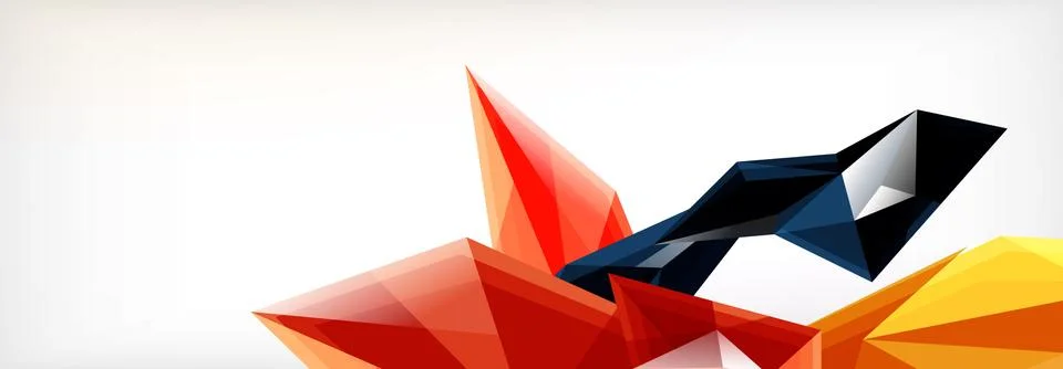 Vector 3d triangles and pyramids abstract background for business or technology Illustrazione stock