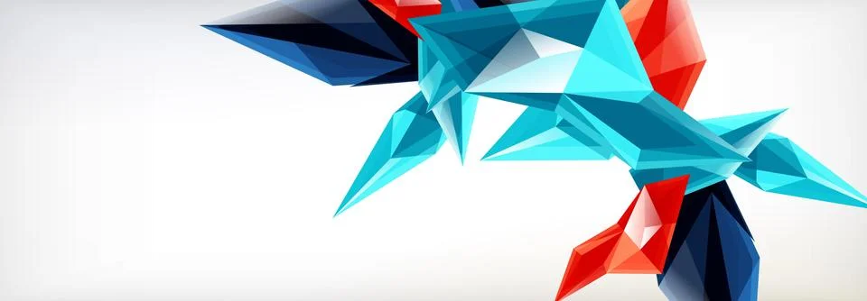 Vector 3d triangles and pyramids abstract background for business or technology Stockillustratie