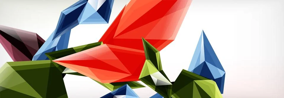 Vector 3d triangles and pyramids abstract background for business or technology Illustrazione stock
