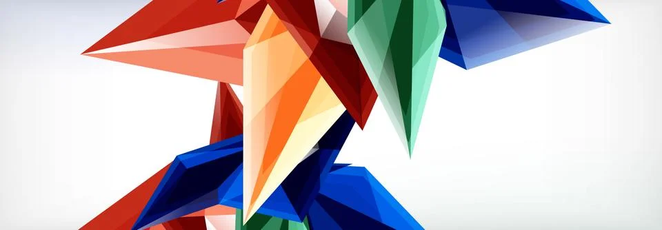 Vector 3d triangles and pyramids abstract background for business or technology Stock Illustration