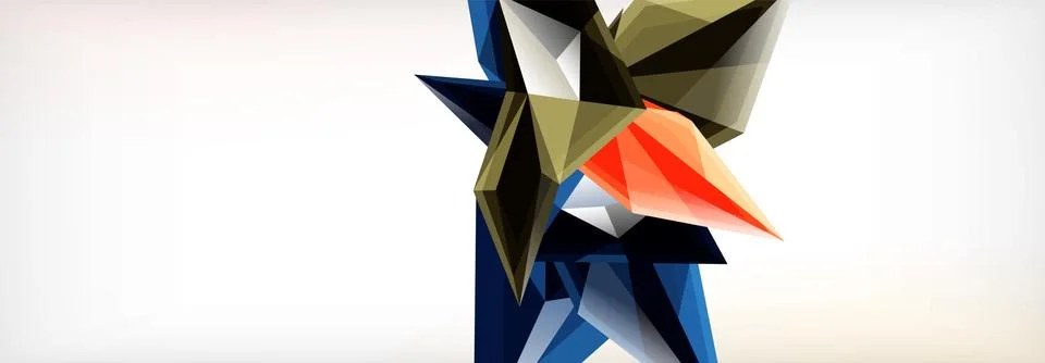 Vector 3d triangles and pyramids abstract background for business or technology 스톡 일러스트